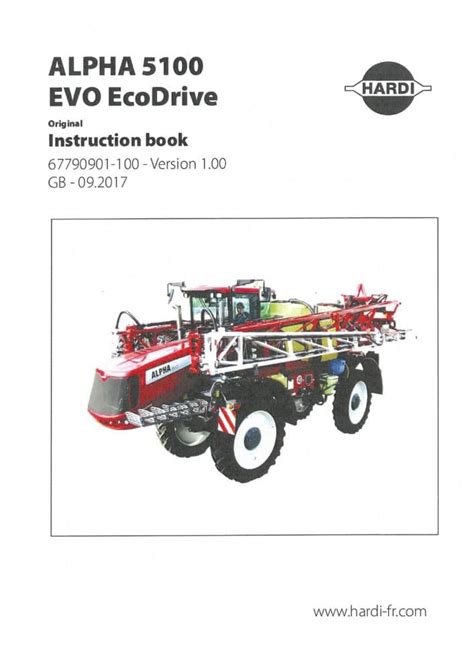 Hardi Sprayer Alpha Evo Ecodrive 5100 Operators Manual