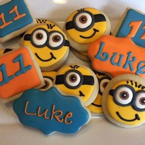 Despicable Me Inspired Sugar Cookie Party Favors Minions One Dozen Etsy