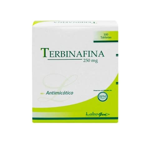 TERBINAFINA 250mg LABOGEN Caja Con 100 Tabletas Recubiertas Boticas Pao