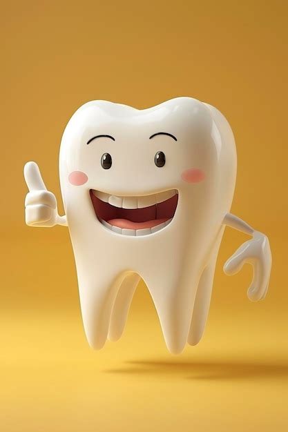 Premium Photo Animated White Tooth Gesturing