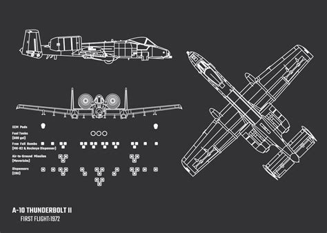 A 10 Thunderbolt Blueprint Poster Picture Metal Print Paint By