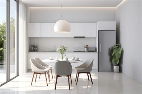 Premium Photo | Small Kitchen Space Interior Design 3D Rendering