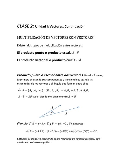 Tema Vectores Clase Unidad I Vectores Continuaci N