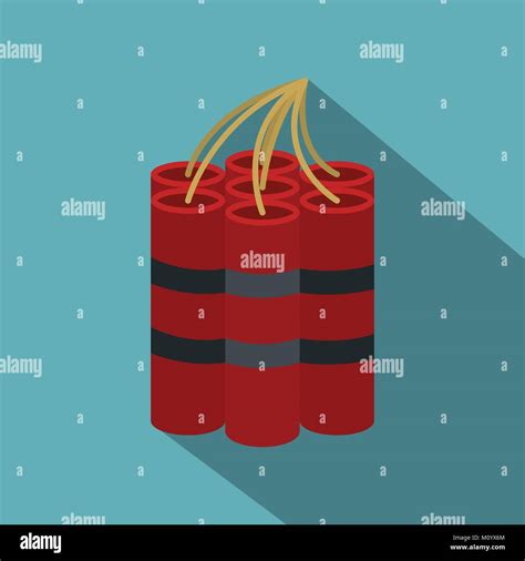 Red Dynamite Sticks Icon Flat Style Stock Vector Image Art Alamy