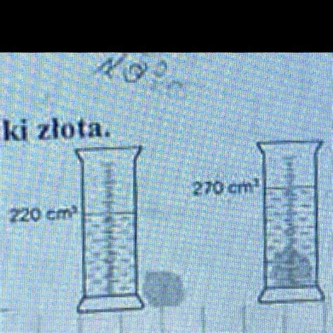 Masa Bry Ki Z Ota Wrzuconej Do Cylindra Miarowego Wtnosi G Oblicz