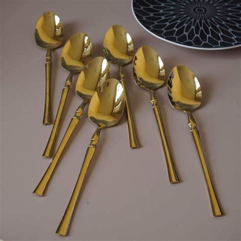 Gold Spoon And Fork Set Spoon Fork Per Set High Quality Non Tarnish