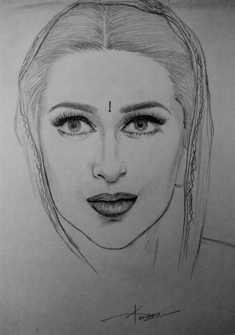 Pencil Sketch Of Karishma Desi Painters