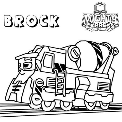 Builder Brock From Mighty Express Coloring Page Free Printable