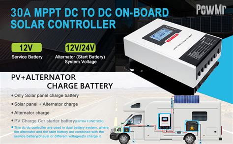 PowMr Régulateur de charge solaire MPPT 30 A 12 V DC vers DC Chargeur