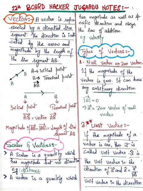 vector class  notes