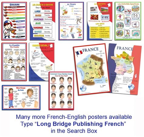 Buy Long Bridge Publishing French Language School Poster Days Of The Week Bilingual Chart