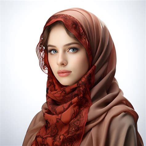 Premium Ai Image Portrait Of A Beautiful Muslim Woman Wearing A Hijab