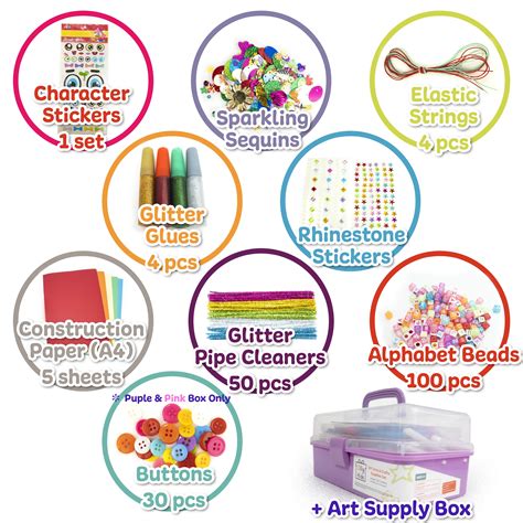 Ultimate Arts and Crafts Supplies Set 1000 Pieces Craft Gift Box for ...