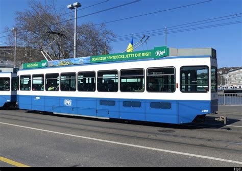 Vbz Trambeiwagen Be Unterwegs Auf Der Linie In Der Stadt