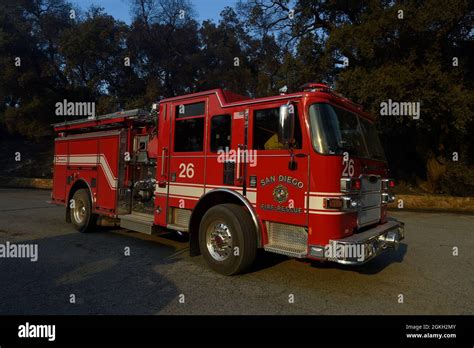 San Diego Fire Rescue Engine 26 Responding To A Burning Structure