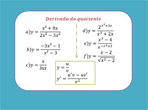 Derivada Do Quociente De Função Regra Do Quociente Embuscadosaber