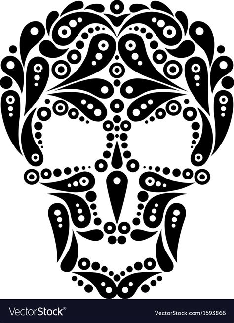 Ornate Tattoo Skull Royalty Free Vector Image Vectorstock