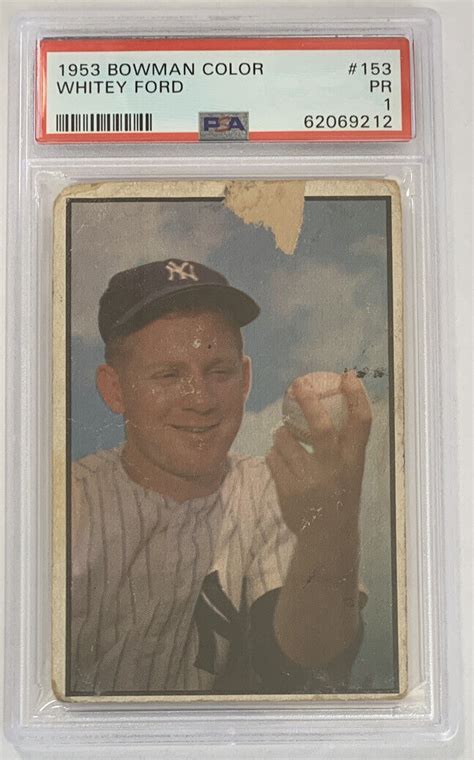 1953 Bowman Color Whitey Ford Yankees HOF 153 PSA 1 Poor 212 EBay