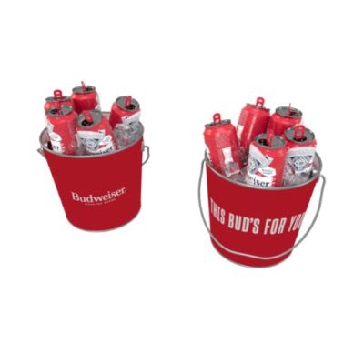 Budweiser Red Crown Metal Bucket - The Beer Gear Store