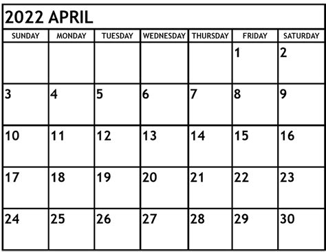 April 2022 Calendar Png Download Free At Gpngnet