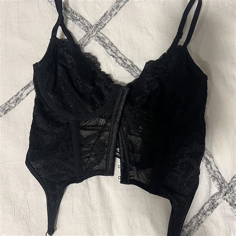 Glassons Lace Corset Top Colour Black Size Depop