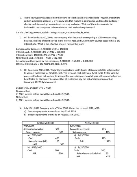 Midterm Practice The Following Items Appeared On The Year End