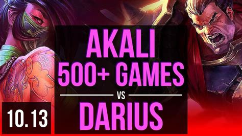 AKALI Vs DARIUS TOP 2 4M Mastery Points 500 Games 2 Early Solo