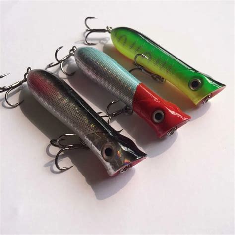 Lot 3 Pieces Free Shipping Popper Fishing Lure Hard Bait 8cm 10g