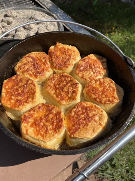 Lodge Dutch Oven Cooking Sausage And Gravy With Biscuits Tahoe Girl