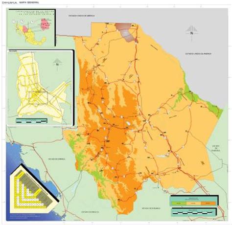 Chihuahua State Map, Mexico