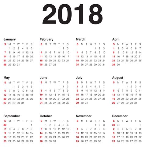 2018 Calendar PNG Transparent Images | PNG All