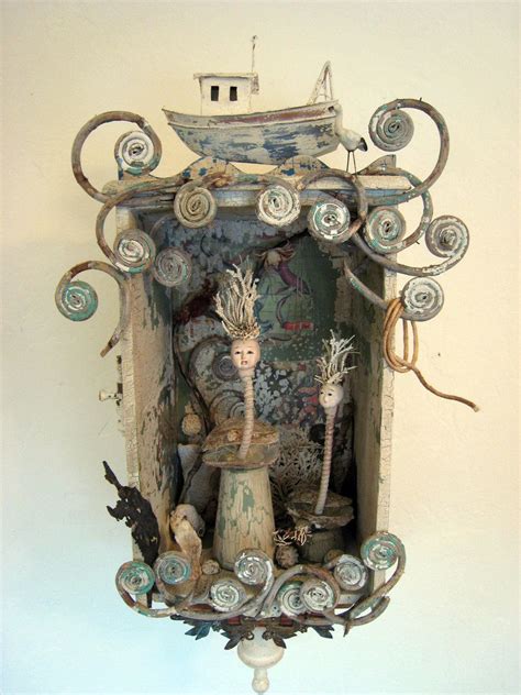 Assemblage Sea Faeries Assemblage Art Shadow Box Art Found Art