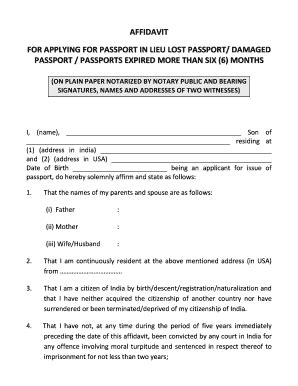 Affidavit For Passport Fill And Sign Printable Template Online