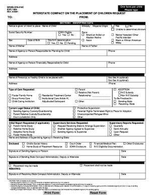 Fillable Online Dphhs Mt ICPC 100A Interstate Compact On The