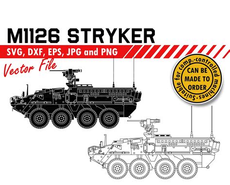 M1126 Stryker Svg Dxf Eps Png Gepanzerte Fahrzeug Etsy