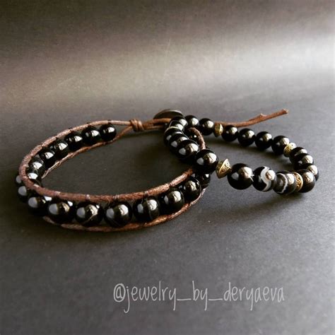 🎀 Эти браслеты из черного агата для повседневного ношения сделаны на ...