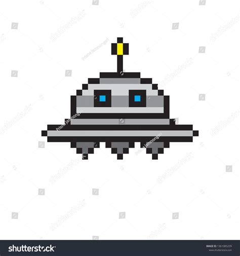 Pixel Art Ufo Vector De Stock Libre De Regal As