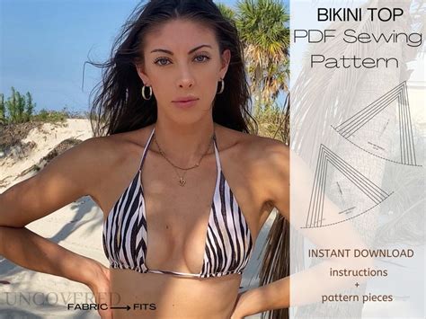 Bikini Sewing Pattern Pdf Digital Pattern Bikini Top Pattern XS XL