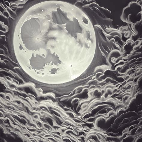 Gothic Moon and Clouds Painting · Creative Fabrica