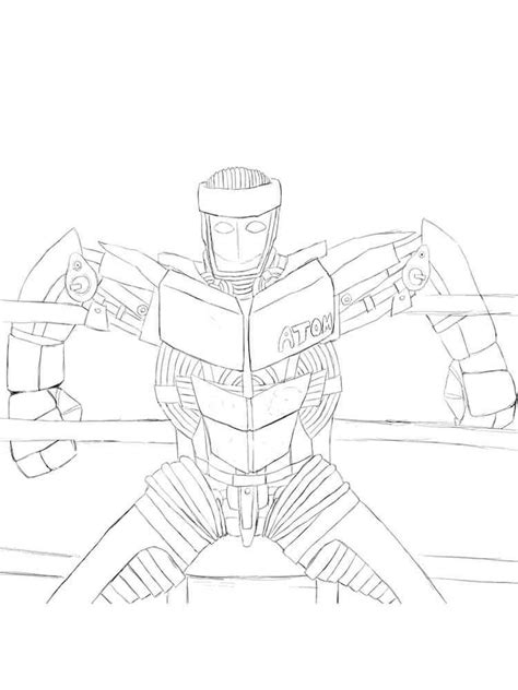 Real Steel Atom Coloring Pages Sketch Coloring Page