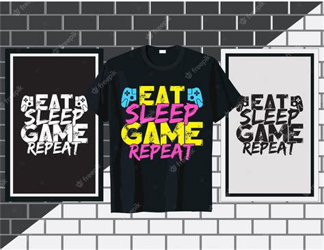 Premium Vector Eat Sleep Game Repeat Gaming Quote T Shirt Design Vector