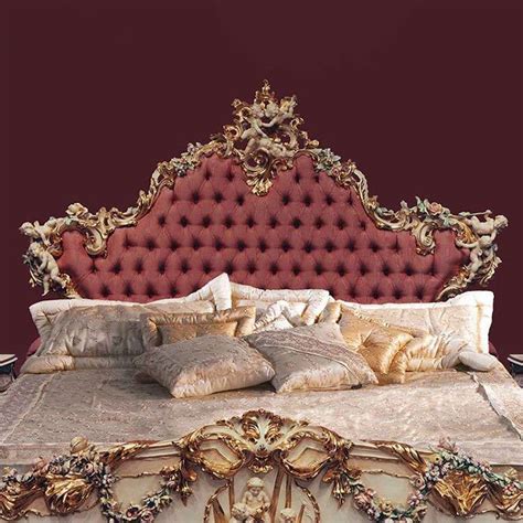 Luxury button Deep red fabric bed frame for home 17885