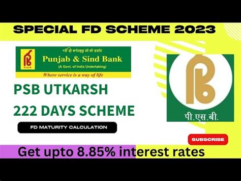 Punjab Sind Bank Special Fd Scheme Psb Utkarsh Days Scheme