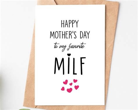 Feliz D A De La Madre A Mi Tarjeta Milf Favorita Tarjeta Divertida Del D A De Las Madres Para