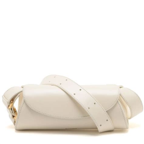 Jil Sander Cannolo Leather Shoulder Bag White Ebay