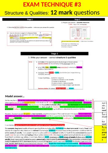 Eduqas Gcse Geography 12 Marker Guide Teaching Resources