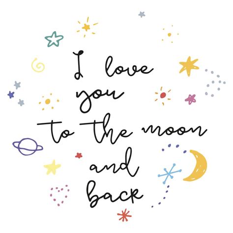 Adesivo Murale I Love You To The Moon And Back Wall Artit