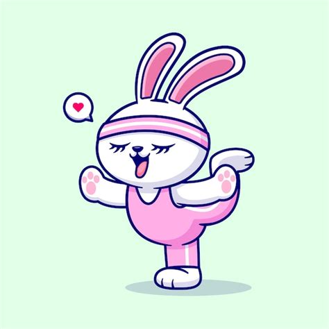 Free Vector Cute Rabbit Stretching Yoga Cartoon Vector Icon