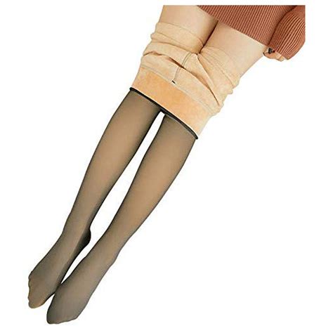 Mchoice Flawless Legs Fake Translucent Warm Fleece Pantyhose Black