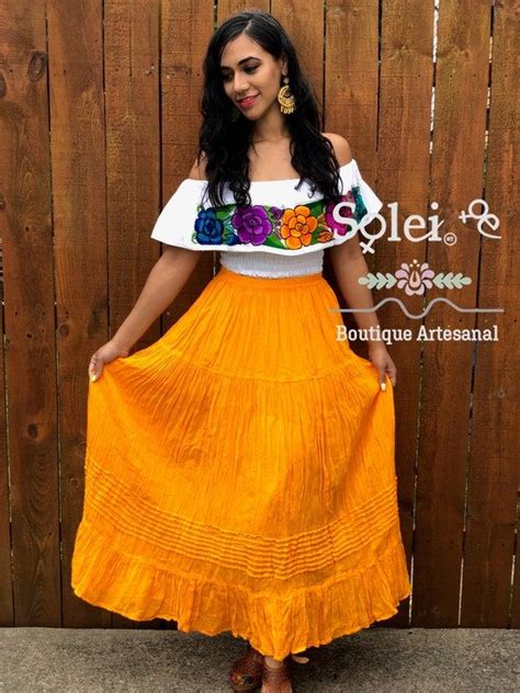 Mexican Maxi Skirt Mexican Colorful Skirt Traditional Long Etsy